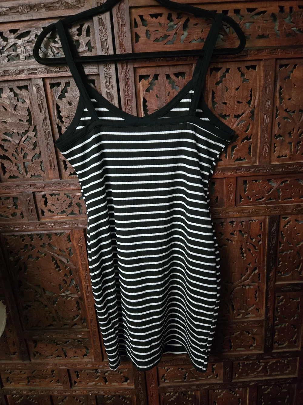 SHEIN Black and White Striped Mini Dress